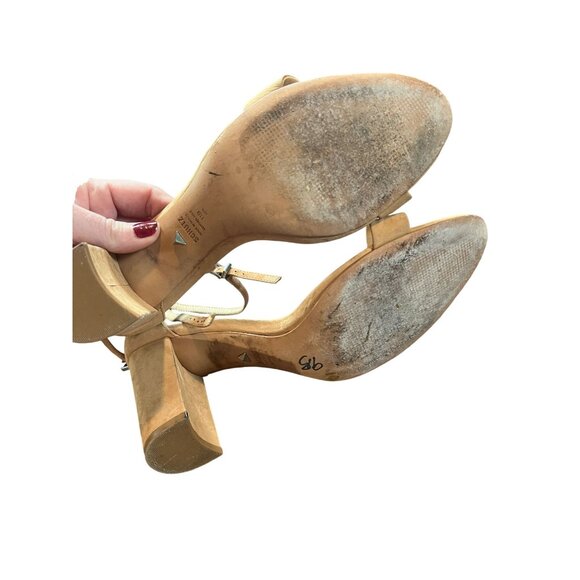 Schutz Womens Anna Lee Nude Suede Open-Toe Ankle Strap Heels Size 11B - Picture 4 of 9